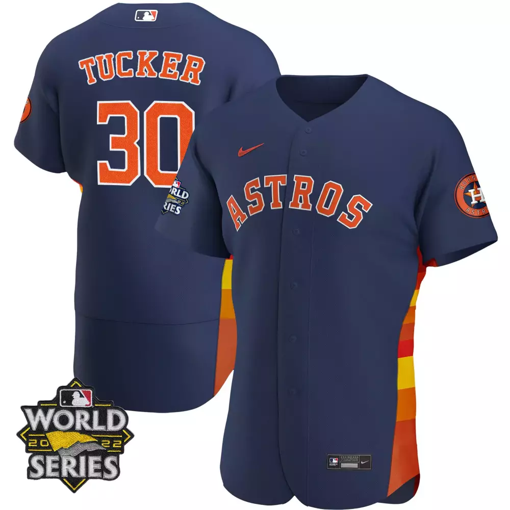 Custom Flex base yordan lvarez houston astros alternate navy 2022 world series player jersey all stitched