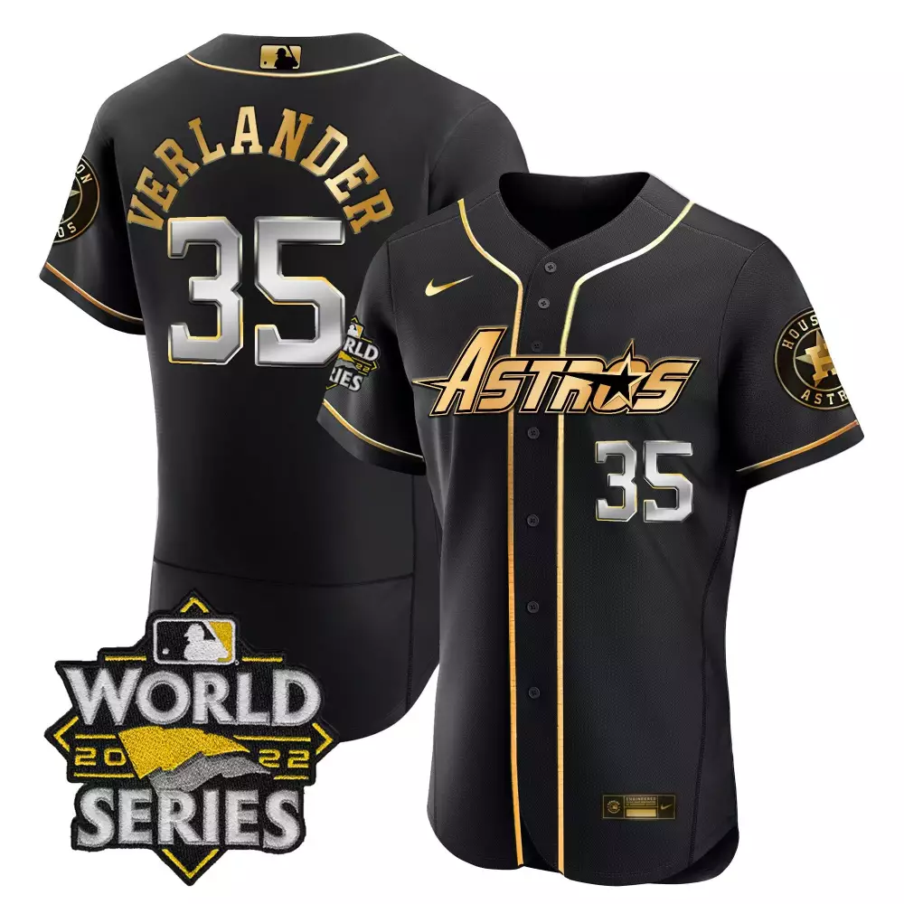 Customizable Flex black jos altuve astros world series throwback patch gold jersey all stitched