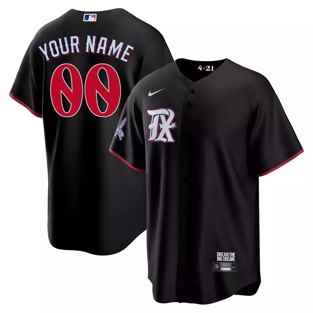 Personalized Flex black texas rangers 2023 city connect collection custom jersey all stitched