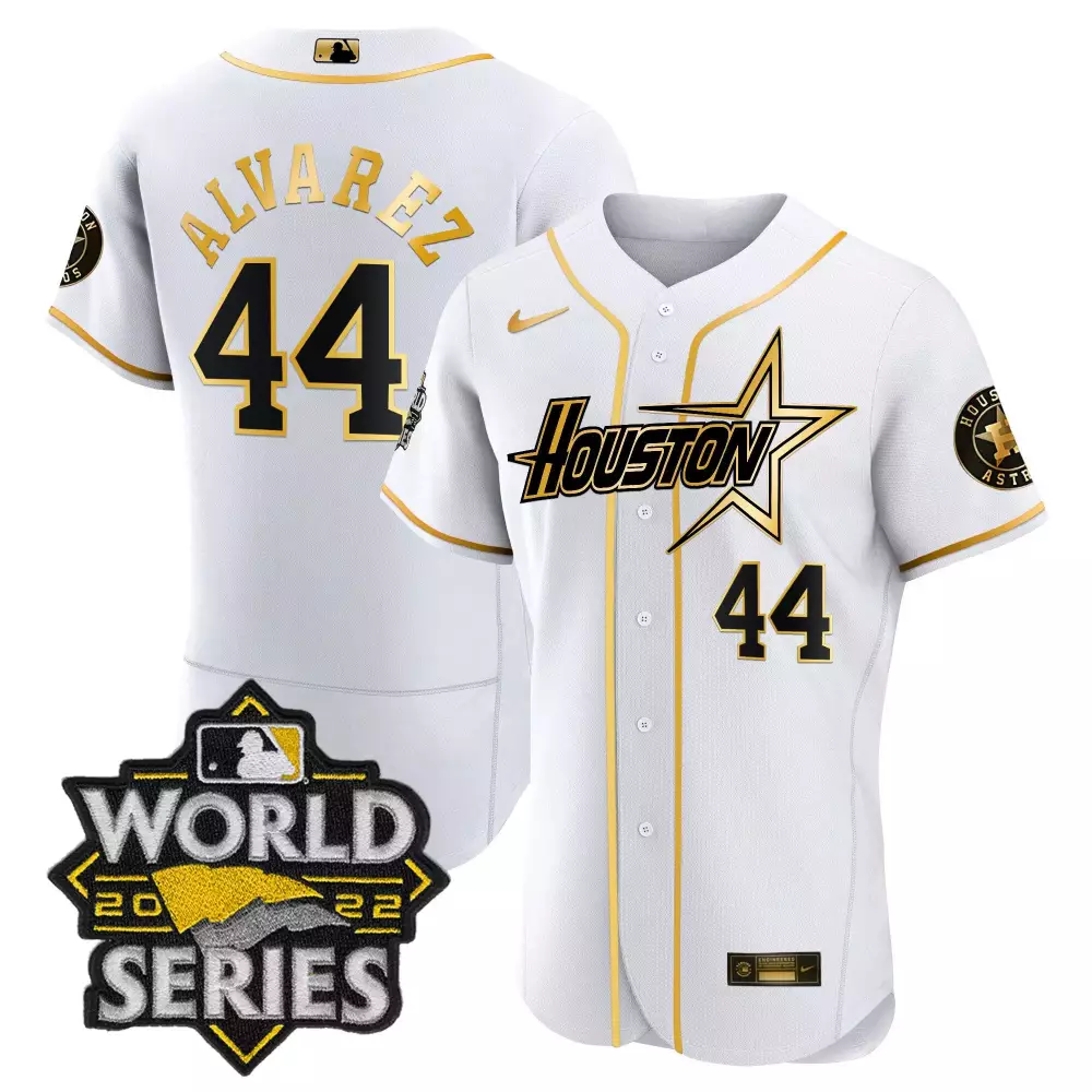 Personalized Flex white jos altuve astros world series black gold special jersey all stitched