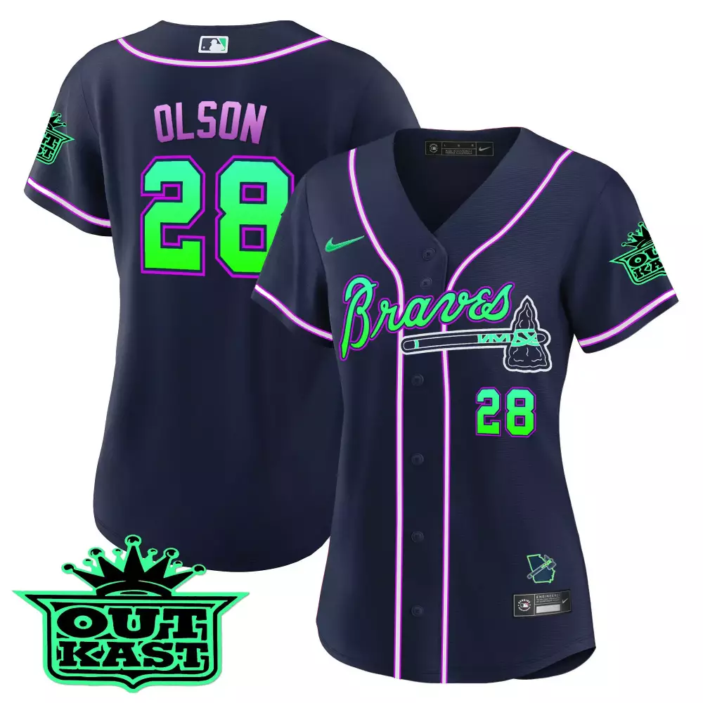 Custom Galaxy matt olson atlanta braves outkast baseball jersey galaxy version stitched