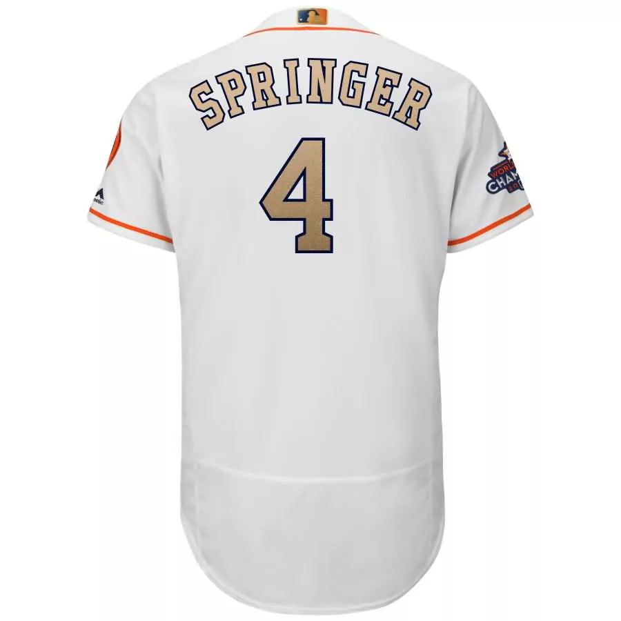 Customizable George springer houston astros majestic 2018 gold program flex base player jersey white