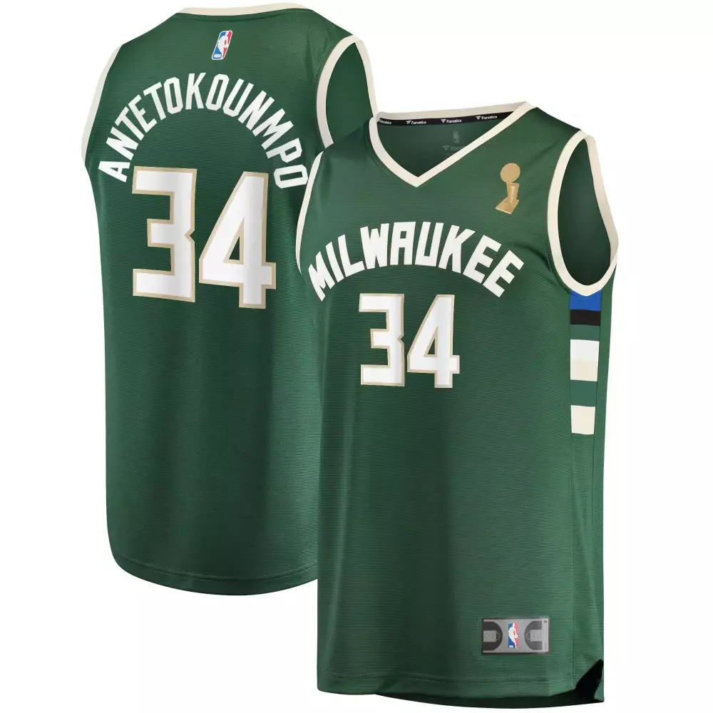 Custom Giannis antetokounmpo milwaukee bucks 2021 nba finals champions player green icon edition jersey gift for milwaukee bucks fans