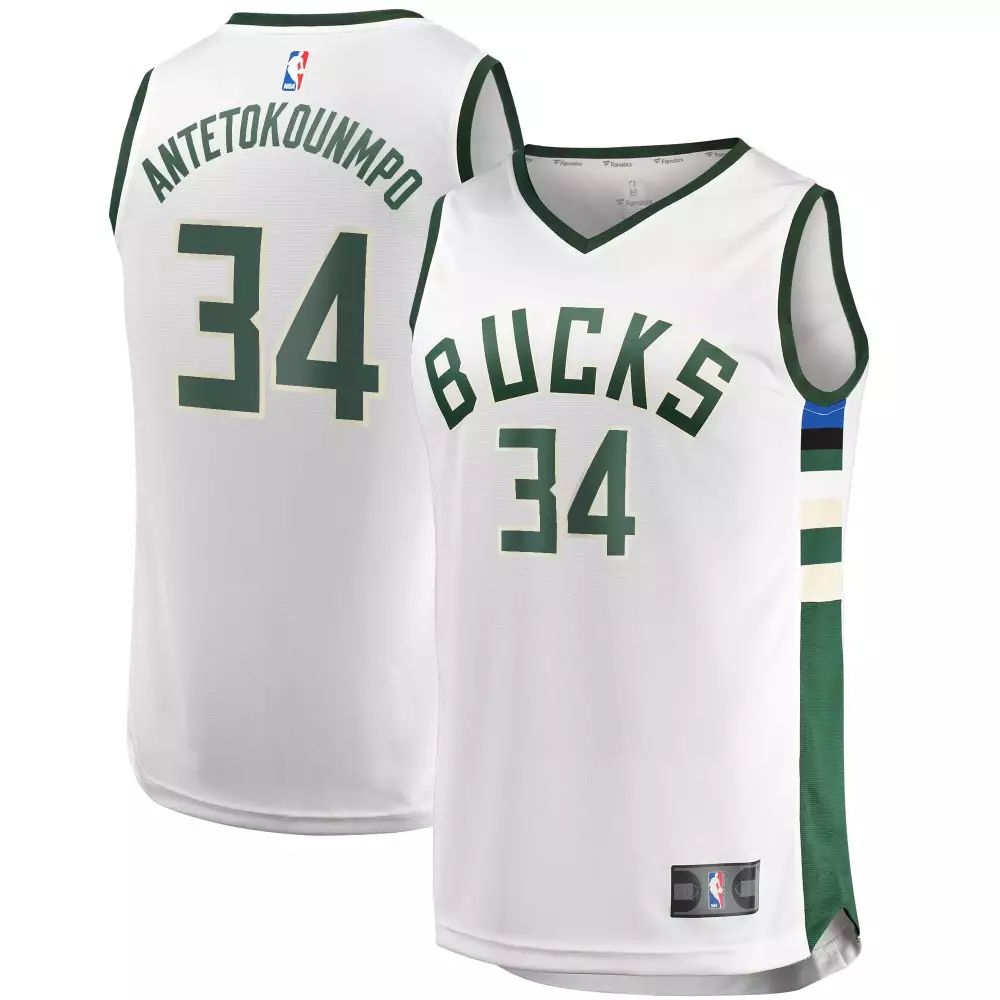 Custom Giannis antetokounmpo milwaukee bucks player association edition white jersey gift for milwaukee bucks fans