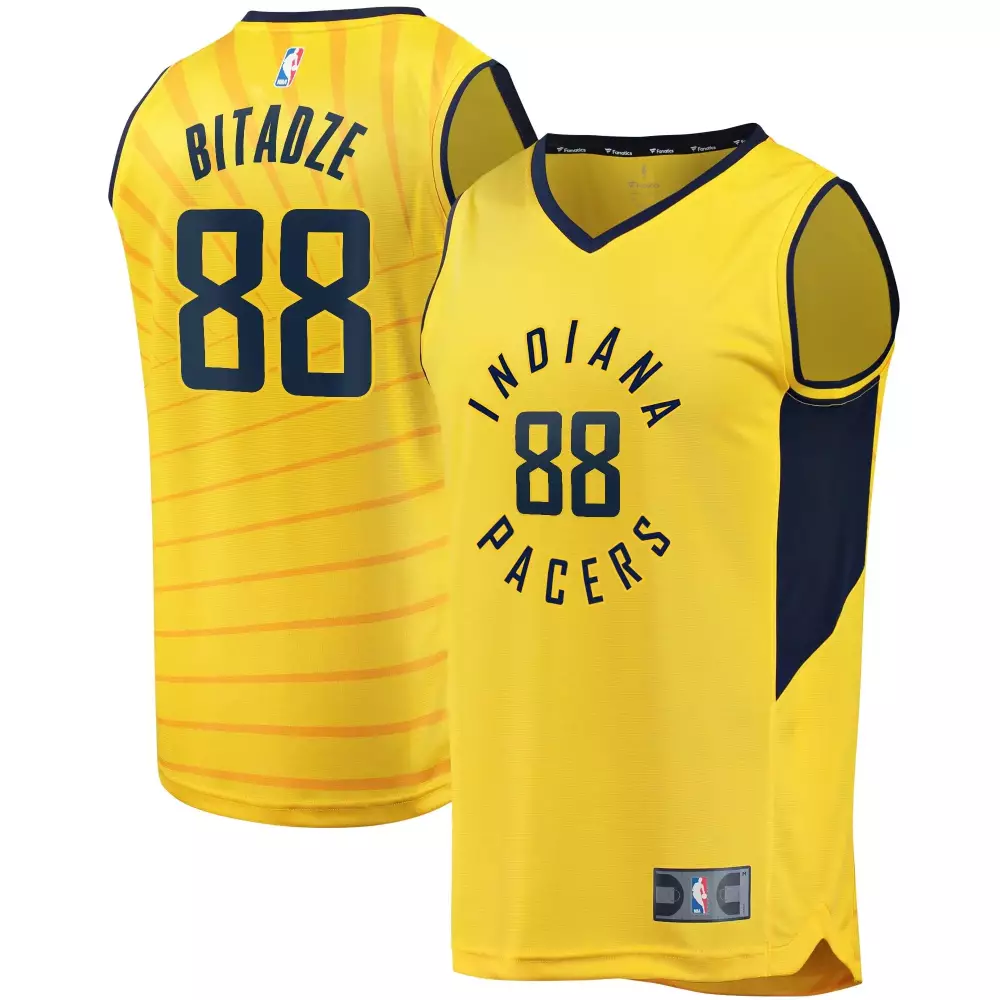 Custom Goga bitadze pacers player statement edition gold jersey gift for pacers fans
