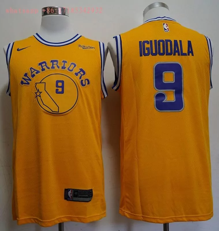 Custom Golden state warriors andre iguodala 9 2020 nba new arrival gold jersey