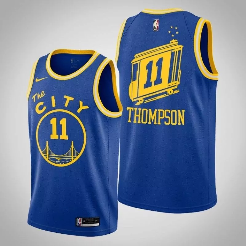 Custom Golden state warriors klay thompson 11 nba 2020 city edition blue jersey jersey