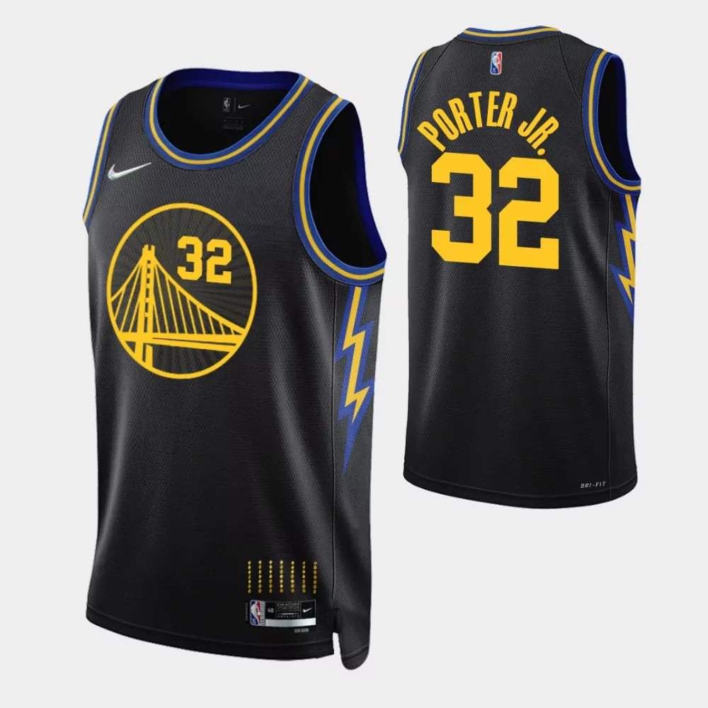 Custom Golden state warriors otto porter jr 32 nba 2021 22 city edition black jersey gift for warriors fans