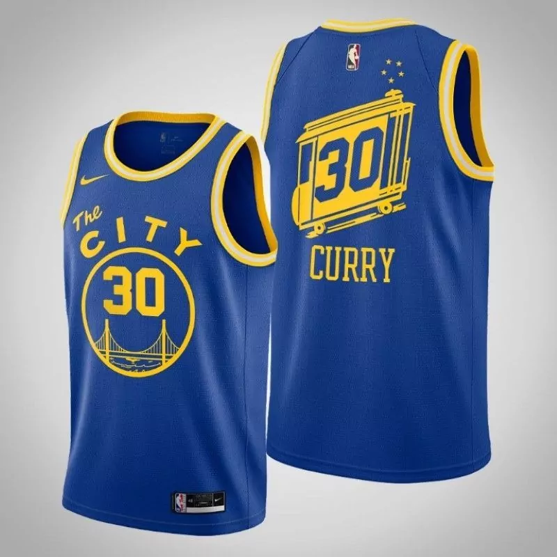 Personalized Golden state warriors stephen curry 30 nba 2020 city edition royal blue jersey