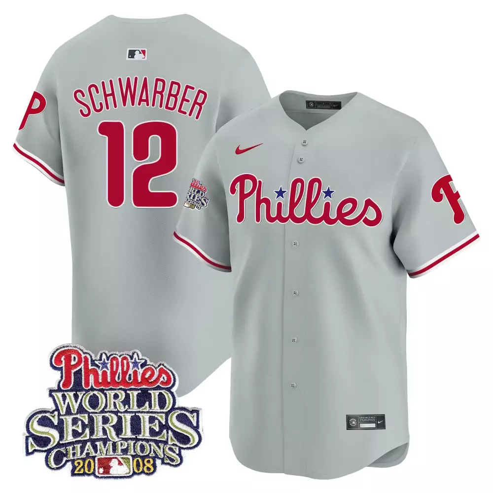 Customizable Gray road garrett stubbs phillies 2008 world series champions patch vapor premier limited jersey all stitched