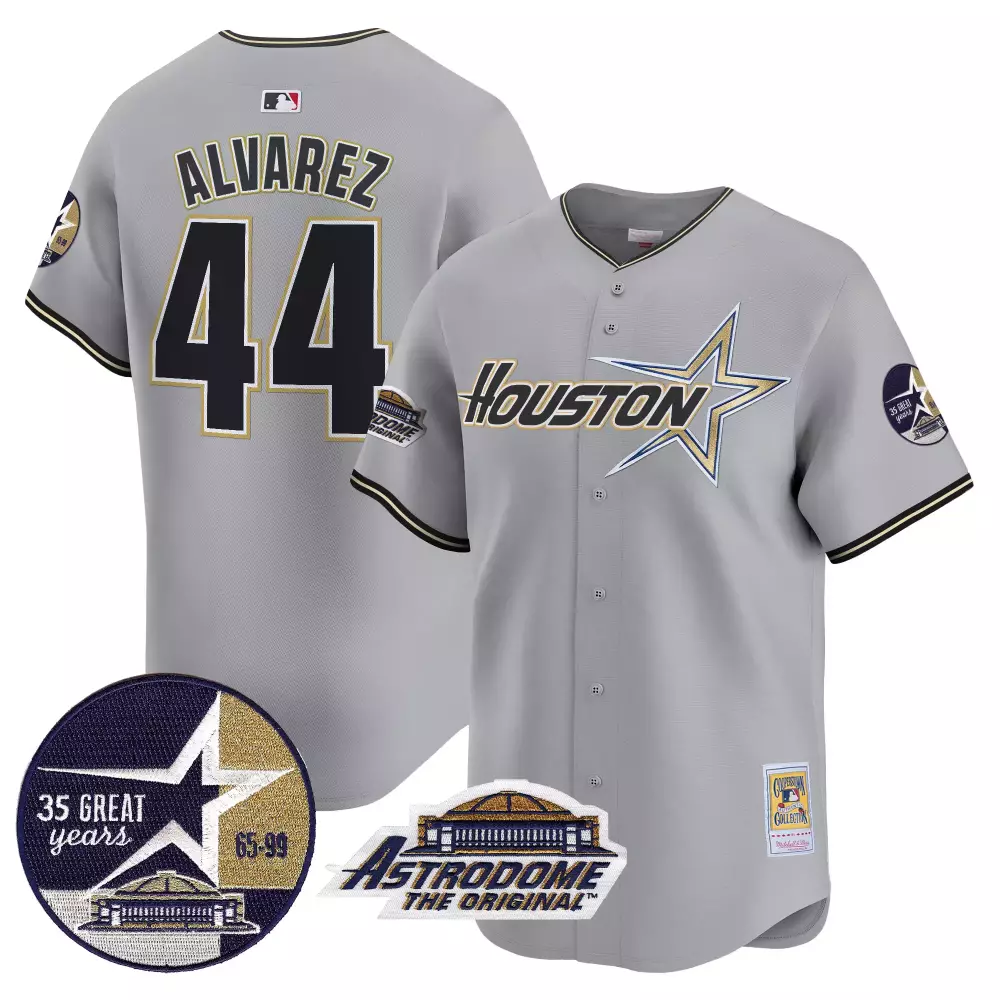 Custom Gray yordan lvarez astros 1999 throwback 35th astrodome patch vapor premier limited jersey v2 all stitched