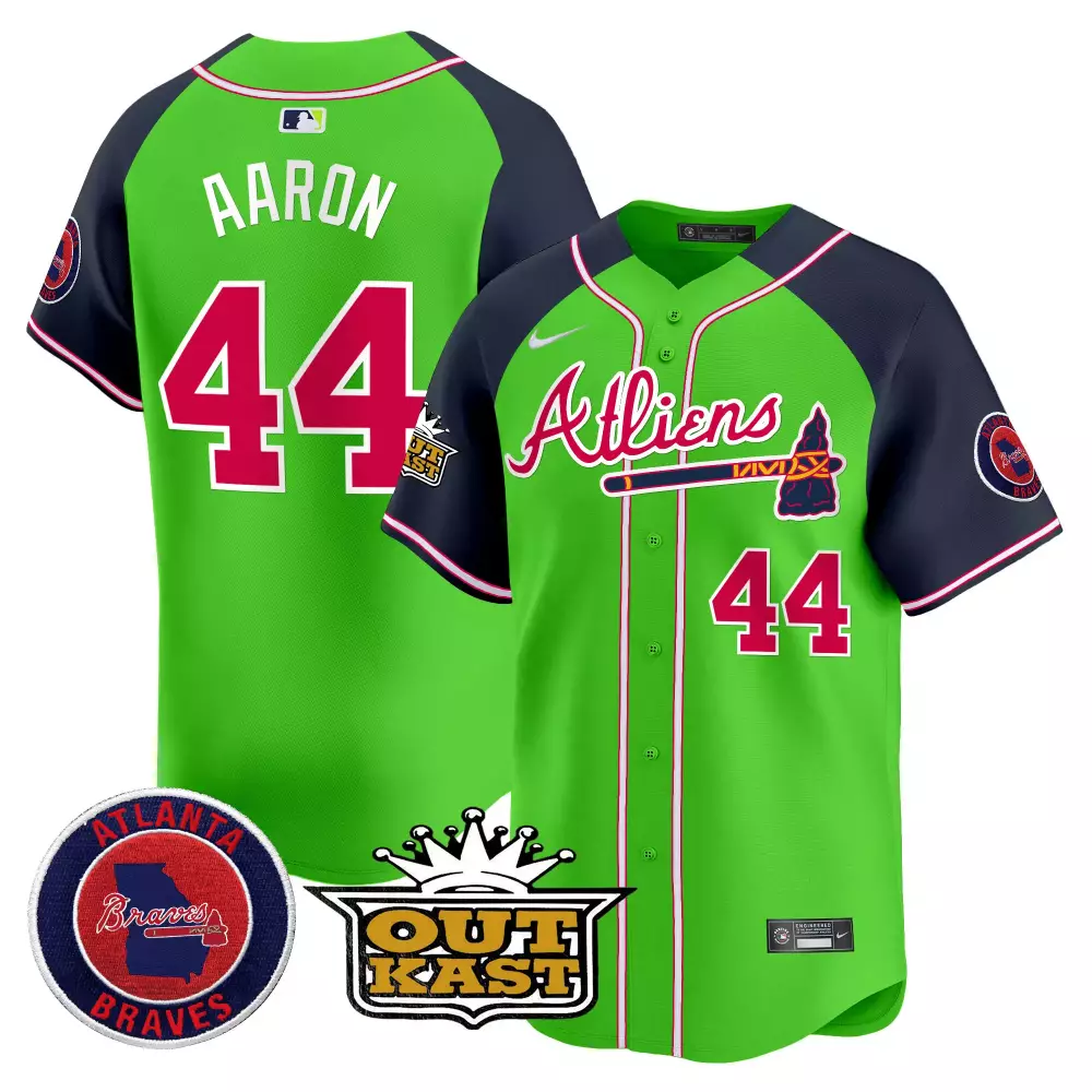 Custom Green alternate hank aaron atlanta braves atliens vapor premier limited jersey all stitched