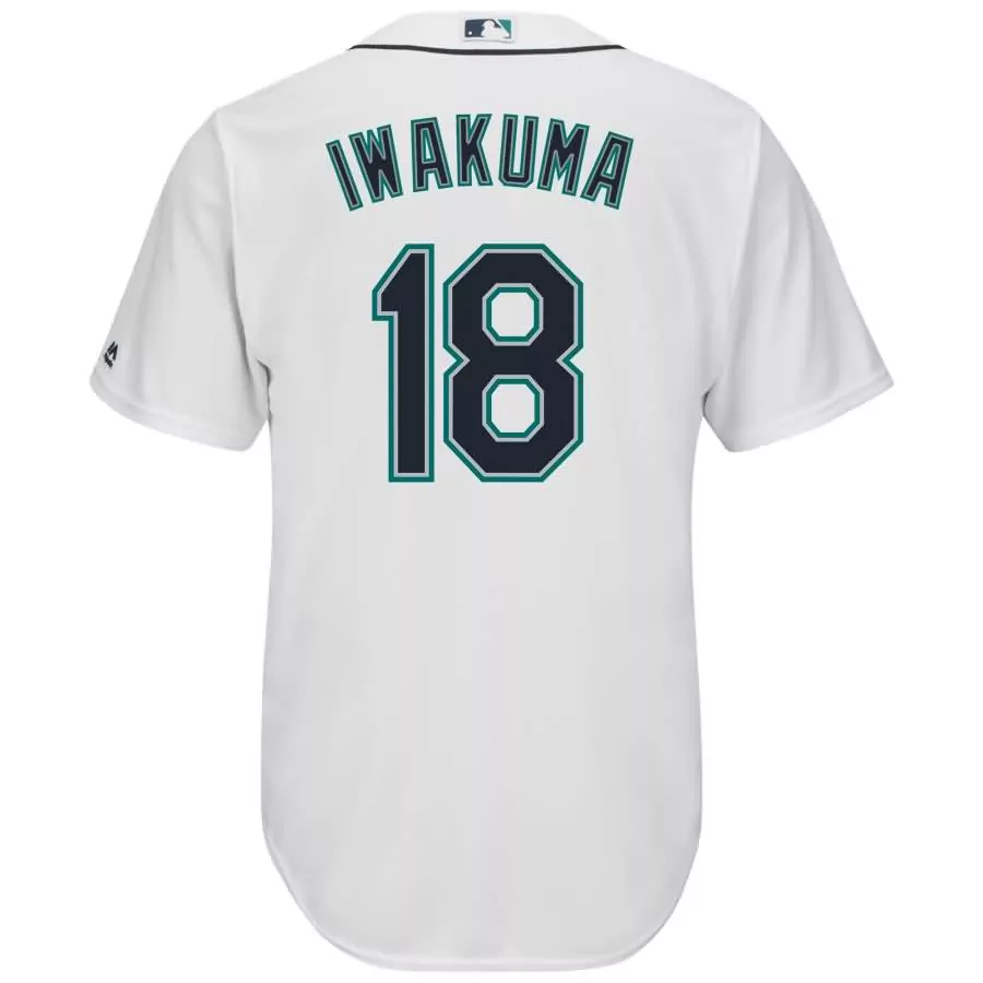 Custom Hisashi iwakuma seattle mariners majestic cool base player jersey white