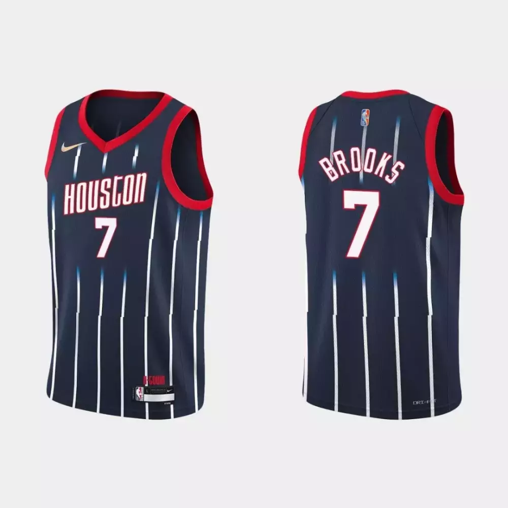 Personalized Houston rockets armoni brooks 7 nba basketball city edition navy jersey gift for rockets fans