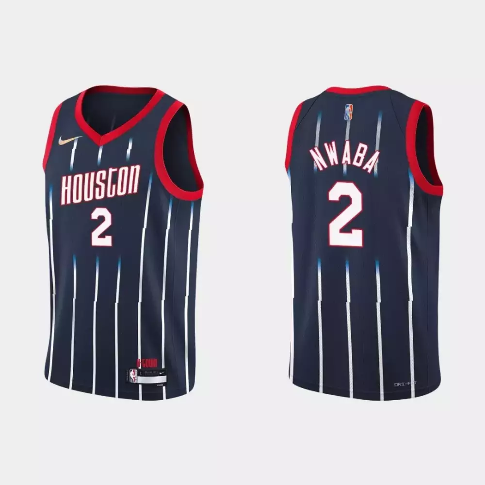 Custom Houston rockets david nwaba 2 nba basketball city edition navy jersey gift for rockets fans