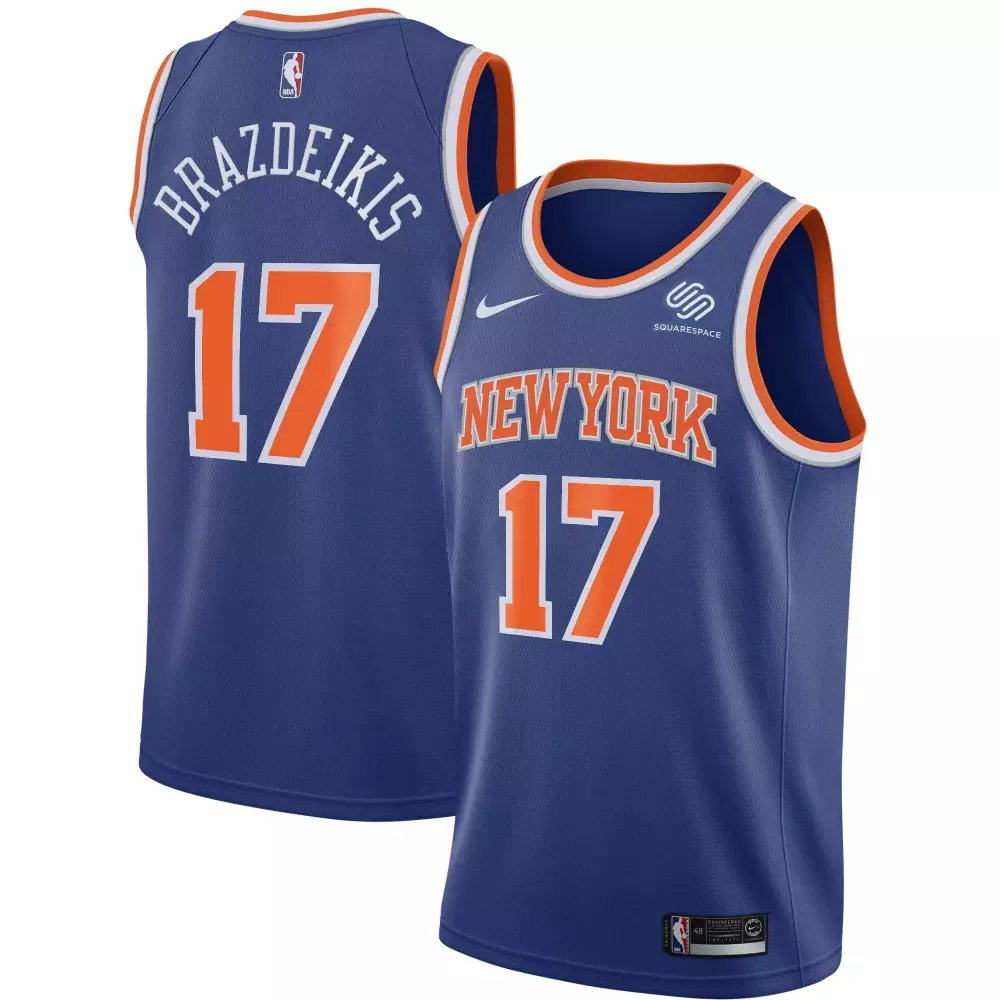 Customizable Ignas brazdeikis new york knicks 202122 patch royal icon edition jersey gift for new york knicks fans