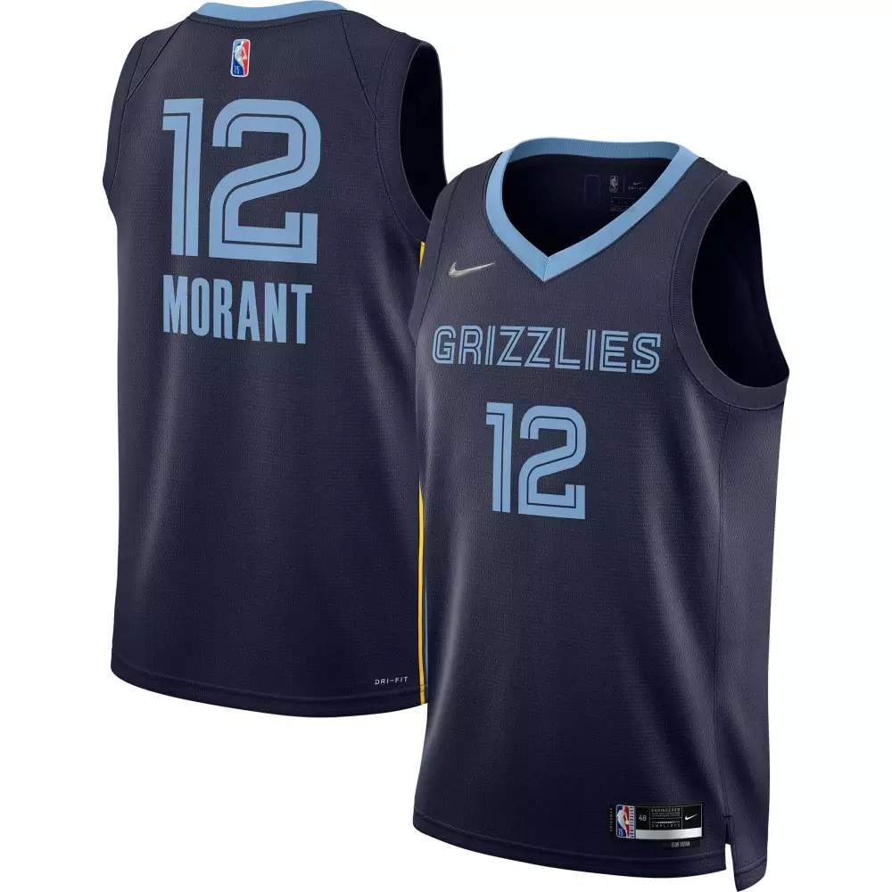 Personalized Ja morant memphis grizzlies 202122 diamond icon edition navy jersey gift for memphis grizzlies fans