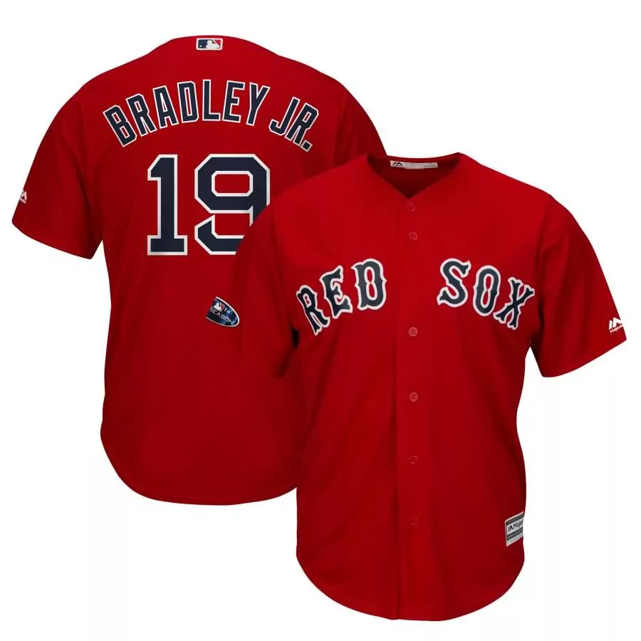 Personalized Jackie bradley jr boston red sox majestic 2018 postseason alternate cool base player jersey scarlet