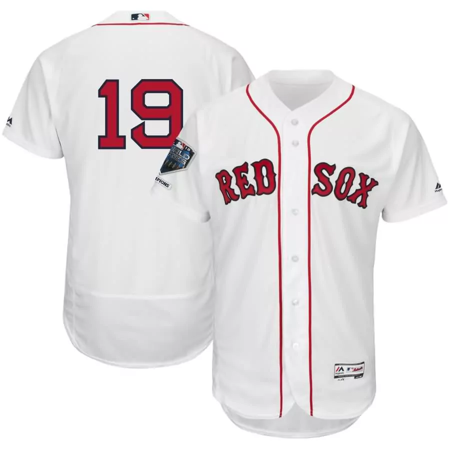 Personalized Jackie bradley jr boston red sox majestic 2018 world series champions home flex base player jersey white