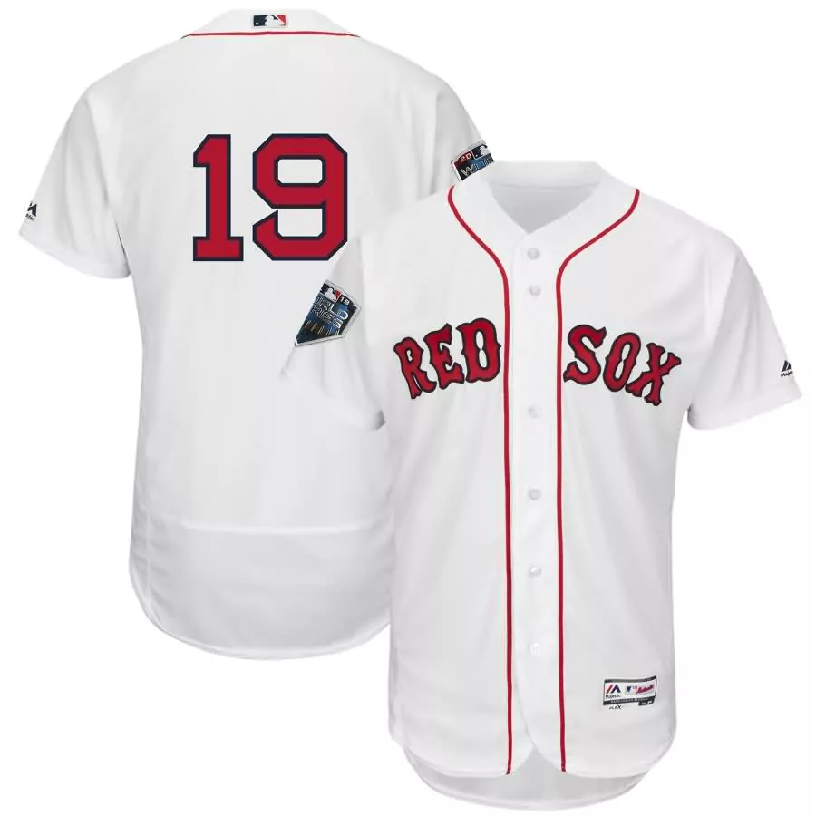 Personalized Jackie bradley jr boston red sox majestic 2018 world series flex base player jersey white
