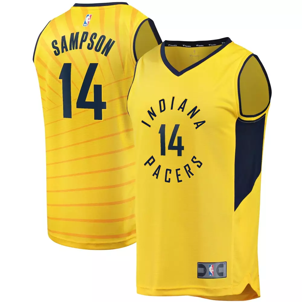 Customizable Jakarr sampson pacers player statement edition gold jersey gift for pacers fans