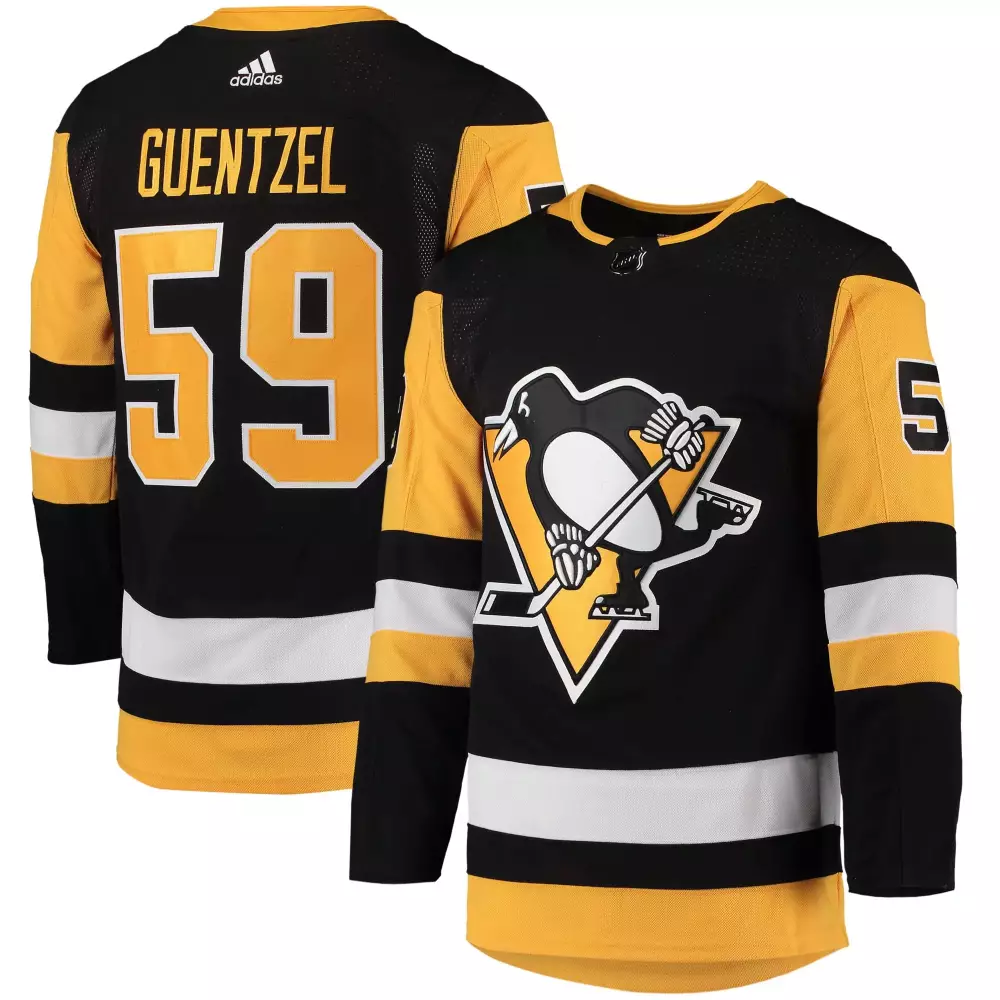 Custom Pittsburgh Penguins  Jake Guentzel Home Primegreen Pro Player Hockey Jersey – Black