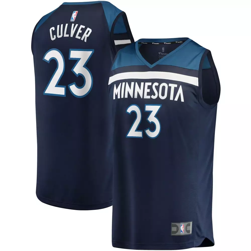 Custom Jarrett culver minnesota timberwolves navy icon edition jersey gift for minnesota timberwolves fans