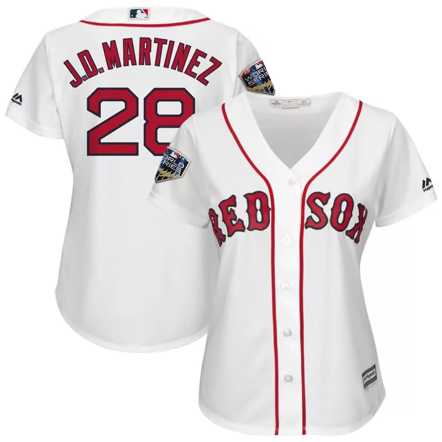 Customizable Jd martinez boston red sox majestic womens 2018 world series cool base player jersey white