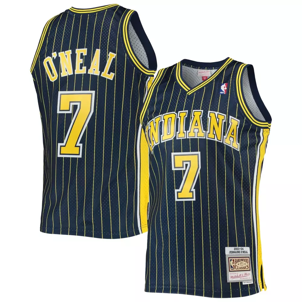 Personalized Jermaine oneal pacers 200304 hardwood classics navy jersey gift for pacers fans