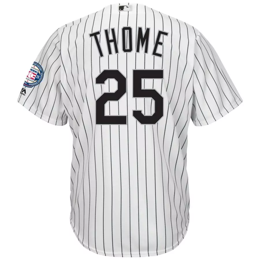 Customizable Jim thome chicago white sox majestic hall of fame induction patch cool base jersey whiteblack