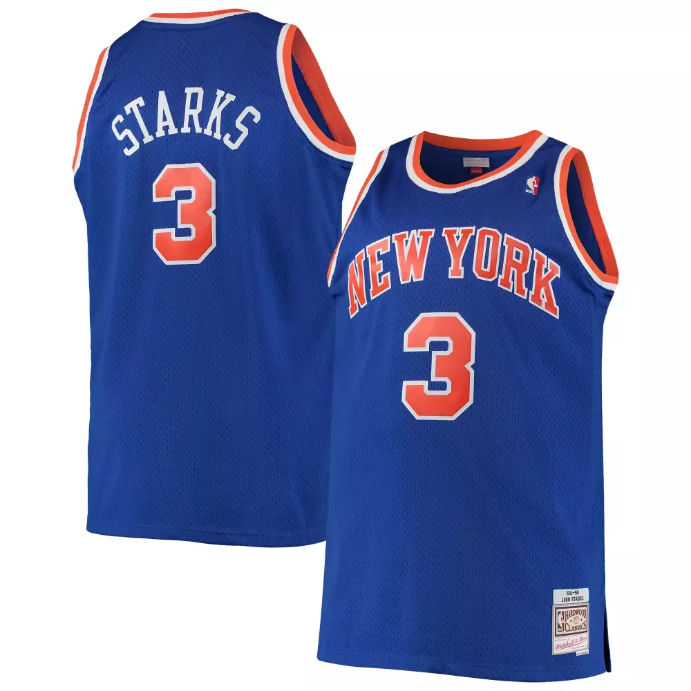 Personalized John starks new york knicks mitchell amp ness big amp tall hardwood classics swingman jersey blue