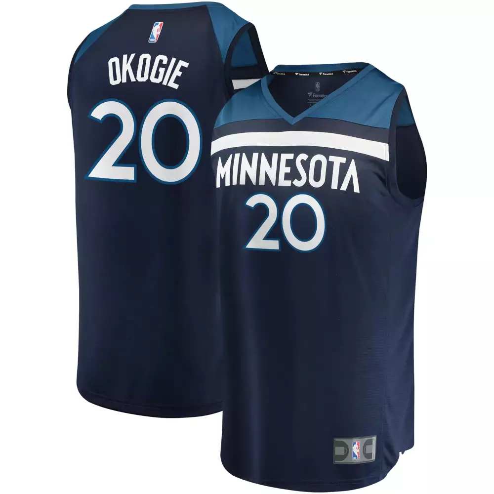 Personalized Josh okogie minnesota timberwolves fanatics ed fast break jersey icon edition blue