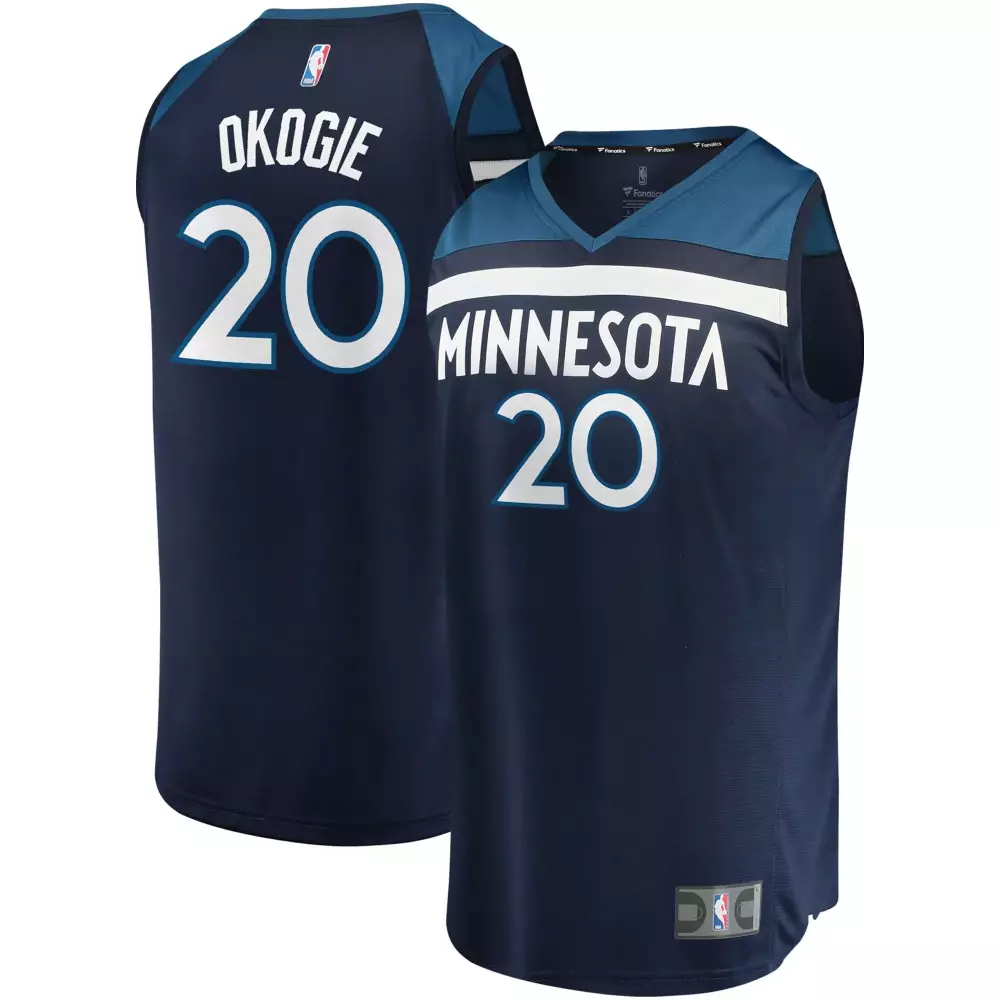 Custom Josh okogie minnesota timberwolves icon edition blue jersey gift for minnesota timberwolves fans