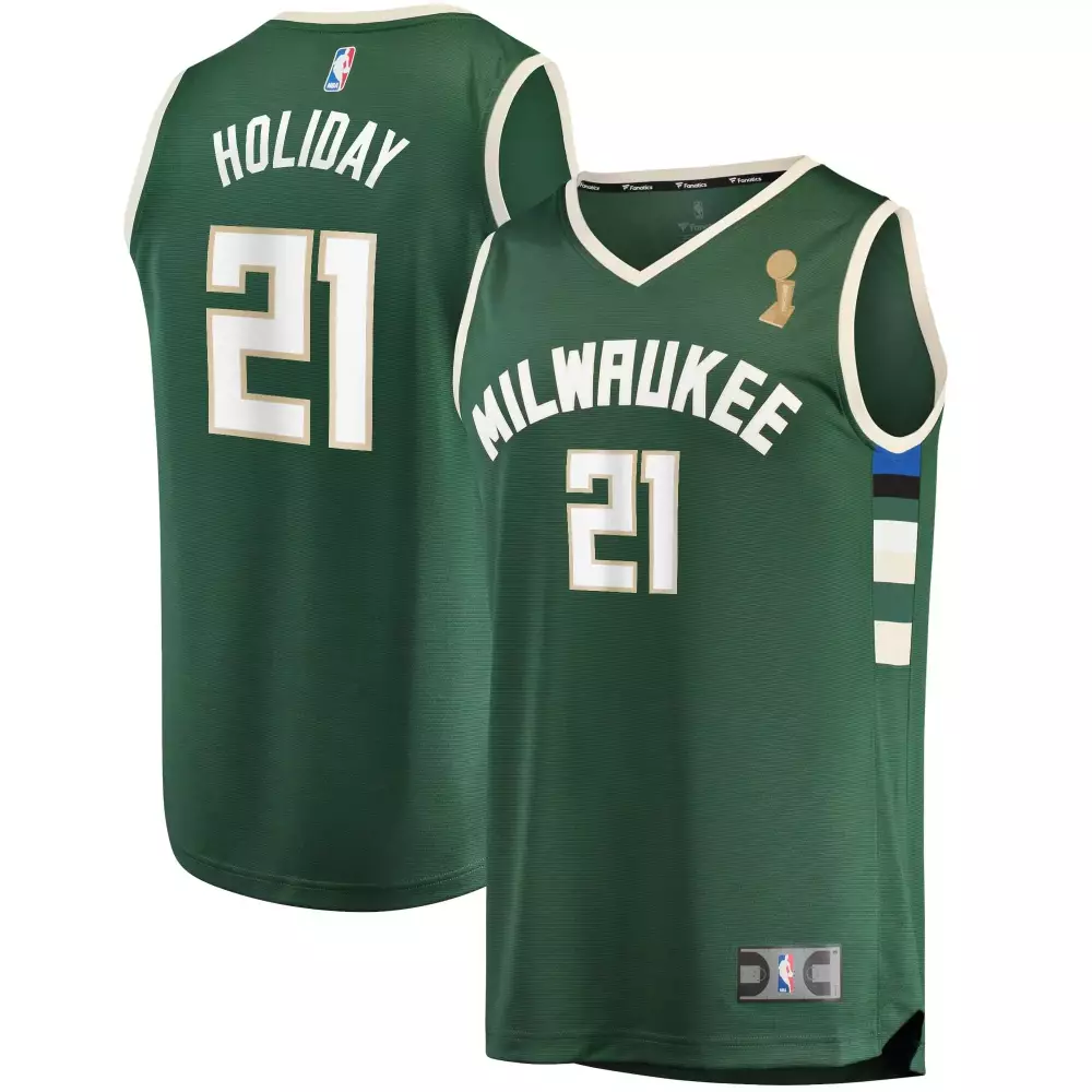 Customizable Jrue holiday milwaukee bucks 2021 nba finals champions player green icon edition jersey gift for milwaukee bucks fans