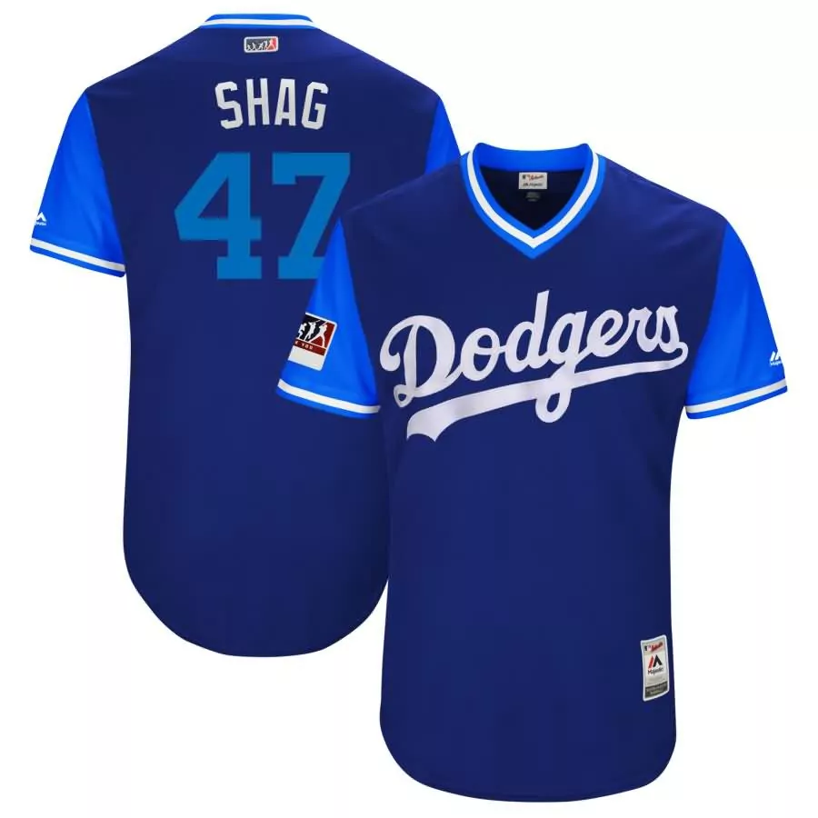 Custom Jt chargois shag los angeles dodgers majestic 2018 players weekend flex base jersey royallight blue