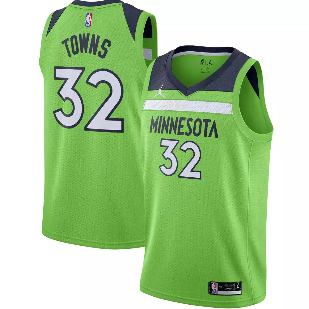 Customizable Karl anthony towns minnesota timberwolves jordan 202021 swingman jersey statement edition green