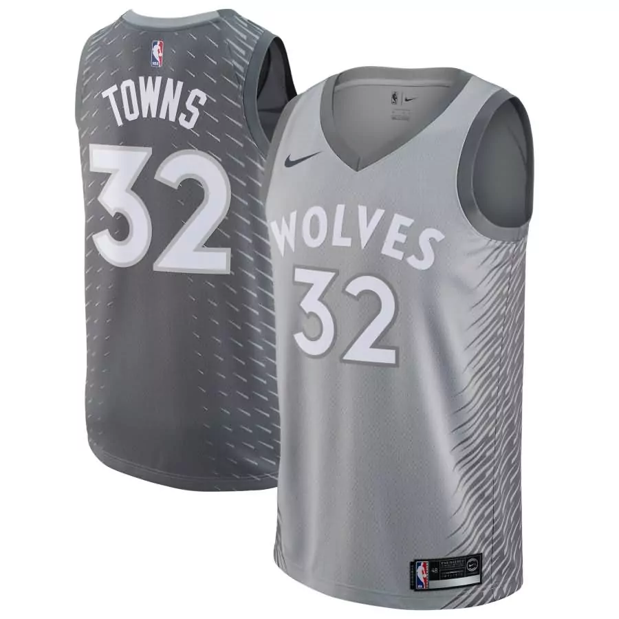 Custom Karl anthony towns minnesota timberwolves swingman jersey silver city edition f1rst sports