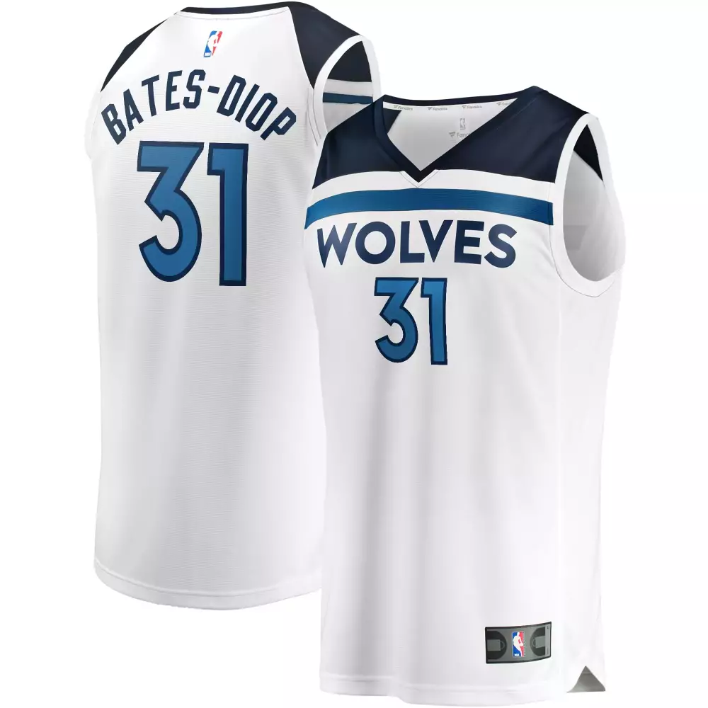 Personalized Keita bates diop minnesota timberwolves fanatics ed youth fast break player jersey association edition white