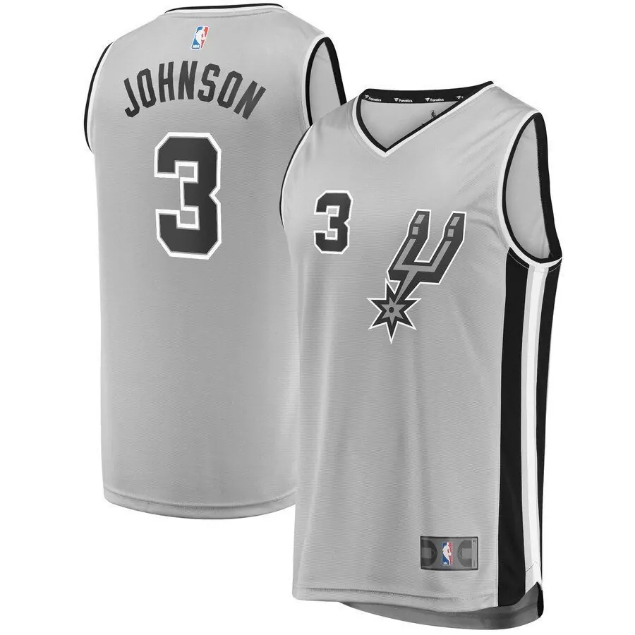 Custom Keldon johnson san antonio spurs fast break jersey gray statement edition 2019