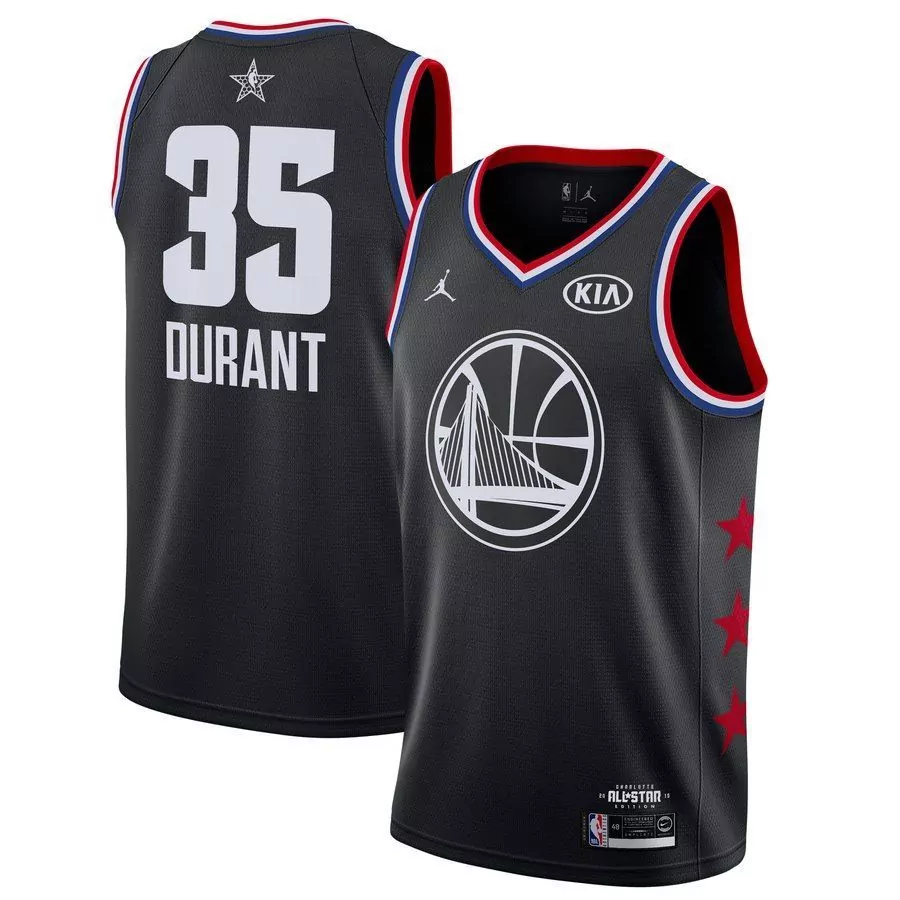 Customizable Kevin durant golden state warriors jordan 2019 nba all star game finished jersey black 2019