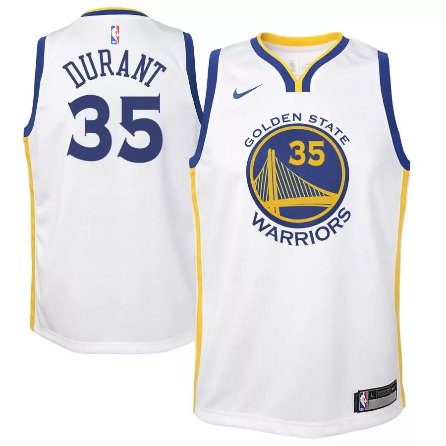 Personalized Kevin durant golden state warriors youth swingman jersey white association edition f1rst sports