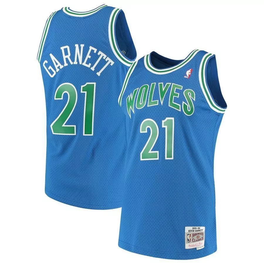 Custom Kevin garnett minnesota timberwolves mitchell ness 1995 96 hardwood classics swingman jersey blue 2019