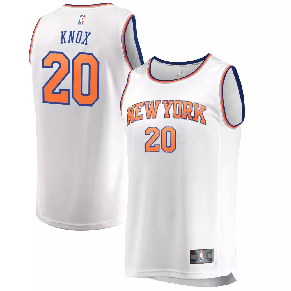 Custom Kevin knox new york knicks association edition white jersey gift for new york knicks fans
