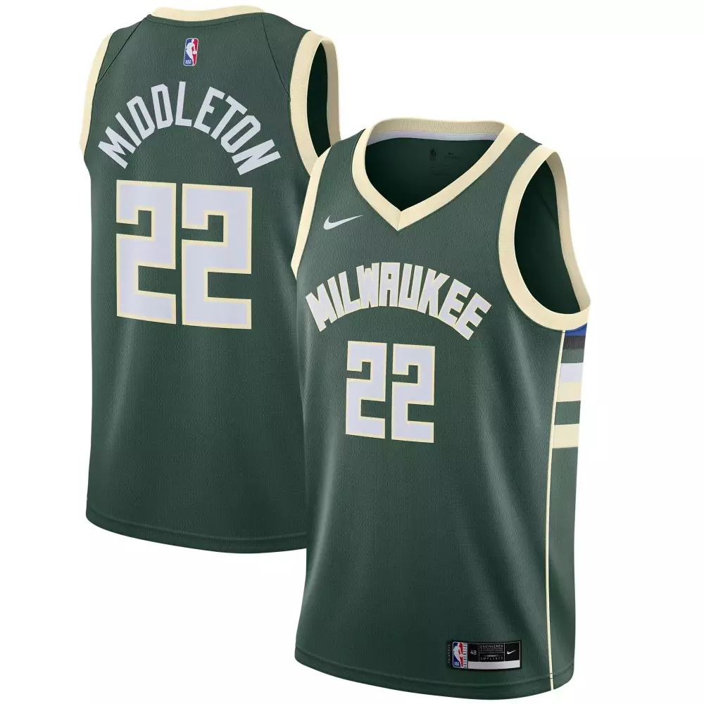 Personalized Khris middleton milwaukee bucks 202021 hunter green icon edition jersey gift for milwaukee bucks fans