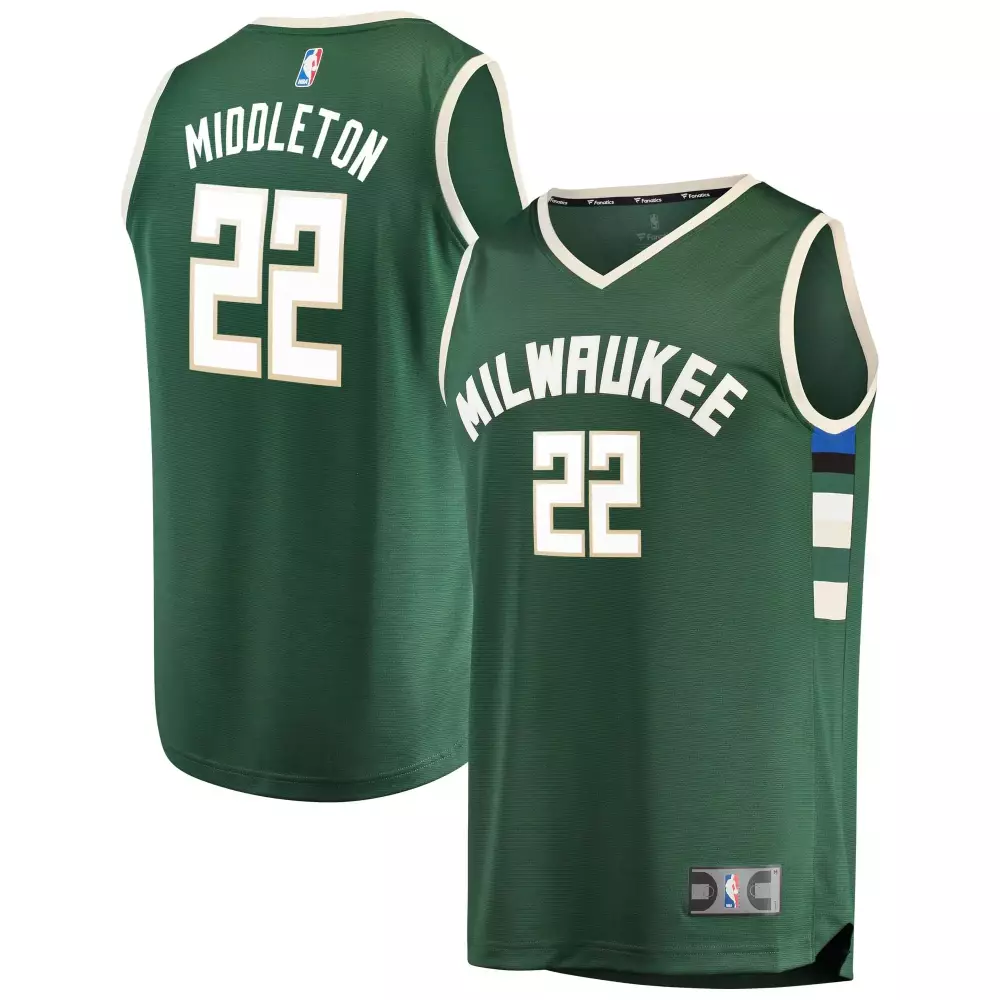 Custom Khris middleton milwaukee bucks road player green icon edition jersey gift for milwaukee bucks fans