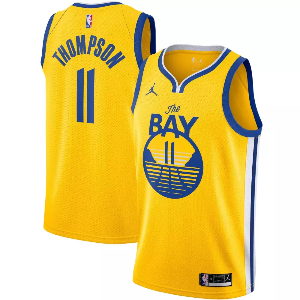 Customizable Klay thompson golden state warriors 202021 statement edition gold jersey gift for golden state warriors fans