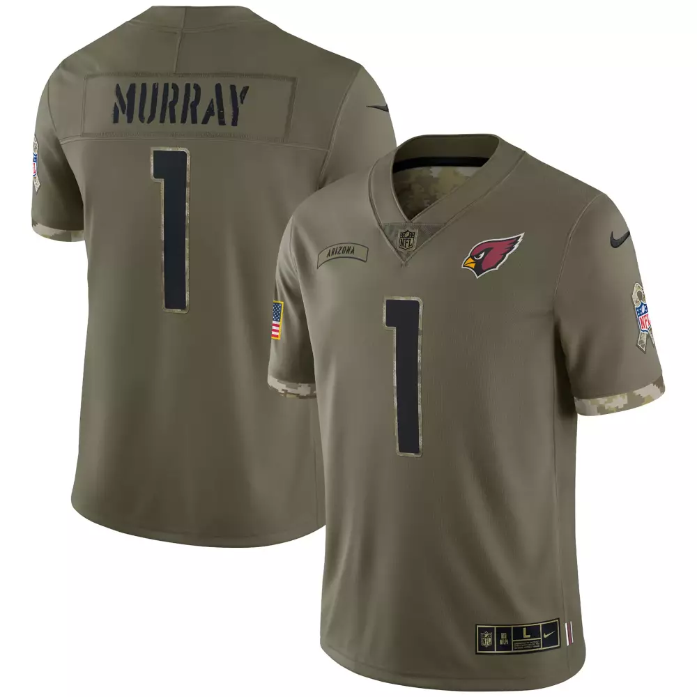 Personalized Kyler murray arizona cardinals 2022 salute to service limited jersey olive