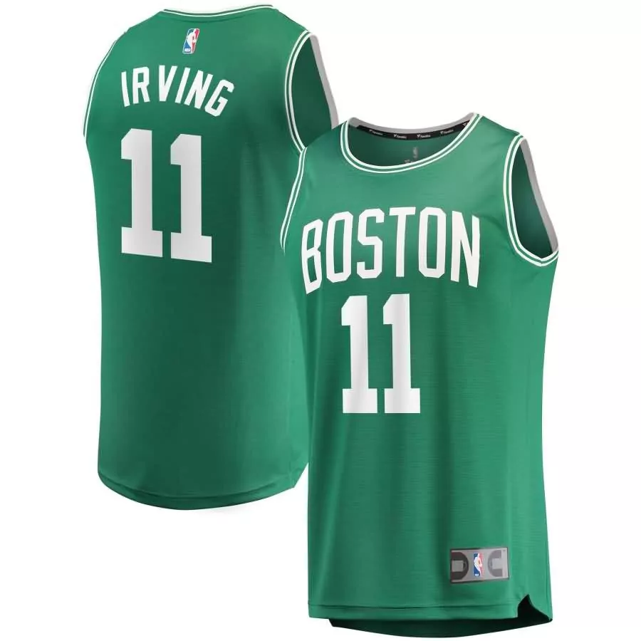 Custom Kyrie irving boston celtics fanatics ed youth fast break replica jersey green icon edition f1rst sports