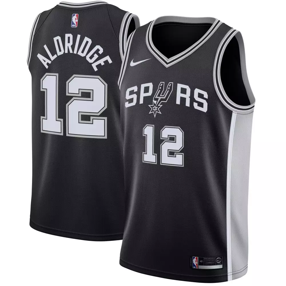 Custom Lamarcus aldridge san antonio spurs black icon edition jersey gift for san antonio spurs fans