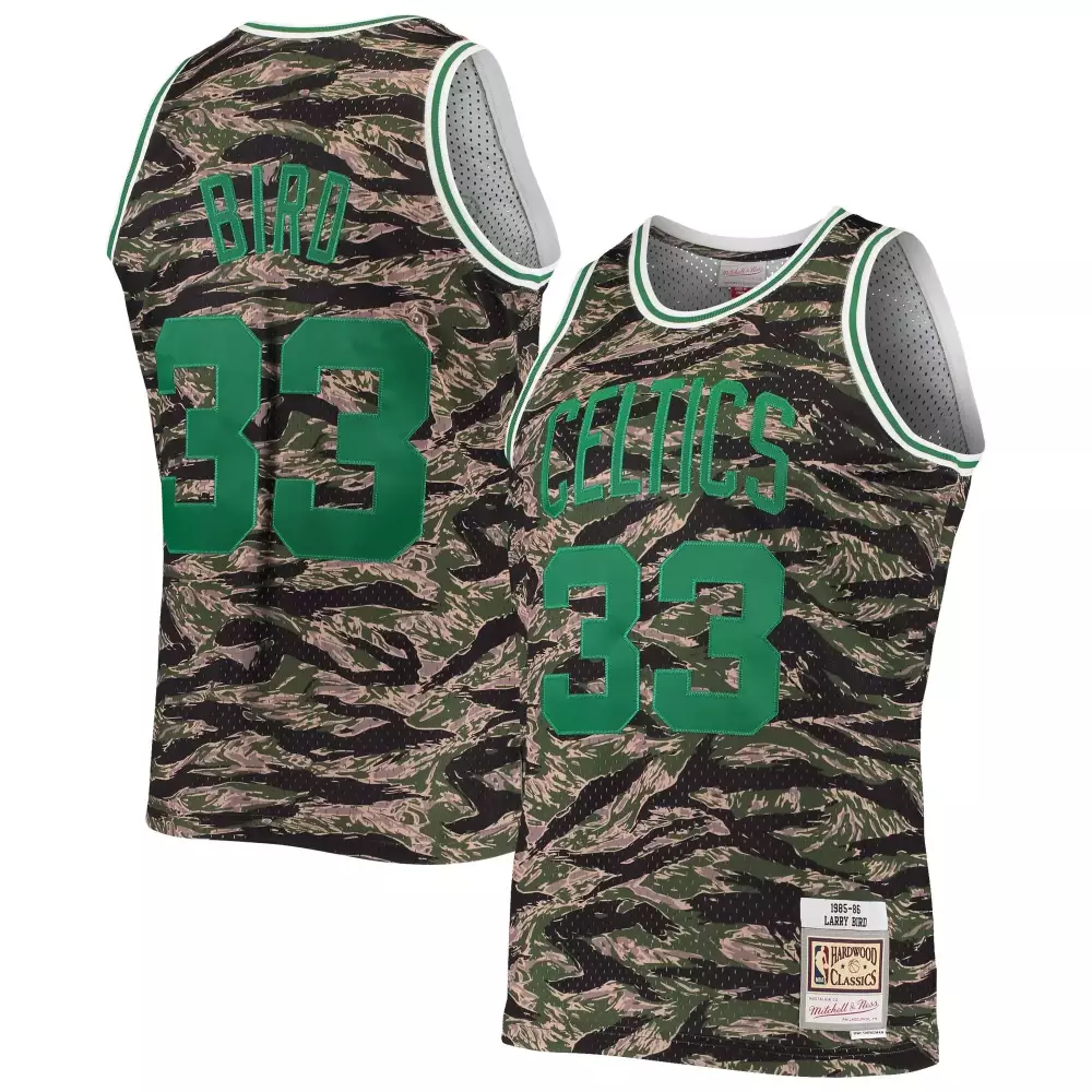 Customizable Larry bird boston celtics hardwood classics tiger camo jersey gift for boston celtics fans